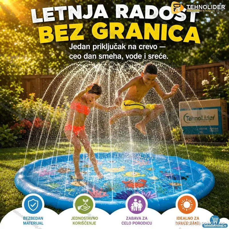 Bazen Fontana za Decu – Sprej Podloga 170cm, BPA-Free PVC Bazen Fontana za Decu – Sprej Podloga 170cm, BPA-Free PVC