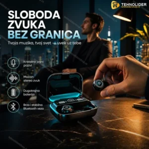 Bežične Bluetooth slušalice M10 sa kućištem i mikrofonom