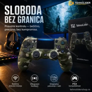 Bežični Džojstik za PS4 DoubleShock 4 – Maskirno Zeleni