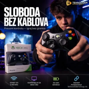 Bežični Džojstik Xbox 360 – Wireless Kontroler za Konzolu i Windows 10