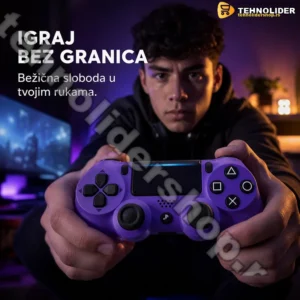 Džojstik za PS4 Ljubičasti – Bežični Gamepad sa Vibracijom za PC i PS4