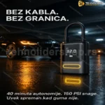 Bežični kompresor za auto gume sa dvostrukom baterijom 2x2000mAh – 150 PSI