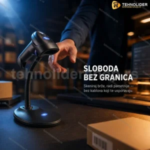 Bežični skener barkoda sa postoljem