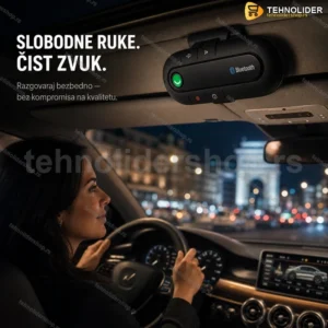 Bluetooth Handsfree za Auto – Speakerphone sa HD Glasom i Multipoint Vezom