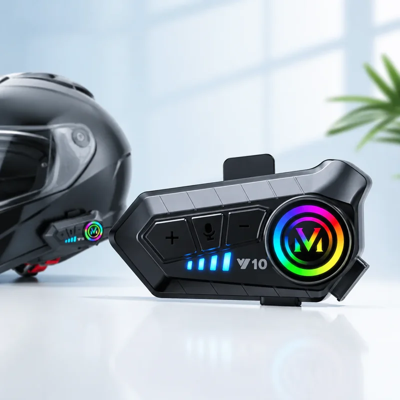 Bluetooth komunikator za kacigu V10 – interkom i handsfree bluetooth komunikator - prednja strana