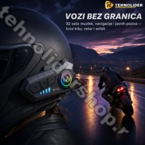 V10 Pro Intercom Bluetooth Slušalica za Kacigu — 32h Baterija, IPX6 Zaštita