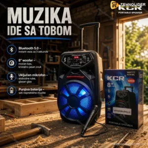 Bluetooth Zvučnik KCR-09L sa Mikrofonom – Bežični Zvuk za Radionicu i Baštu