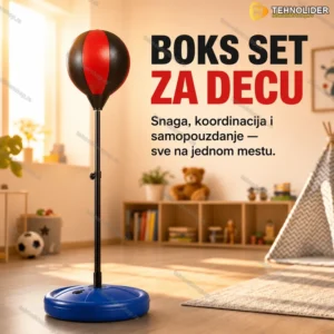 Boks Set za Decu – Podesiva Visina, PU Materijal, od 6 Godina