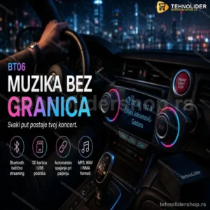 BT06 Bluetooth Muzički Plejer za Auto – SD, USB i BT Streaming