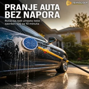 Četka za pranje auta sa automatskom rotacijom 360° i posudom za sapun