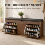 Cipelarnik sa Sedištem i Policama – Ormar za Cipele za Hodnik i Predsoblje