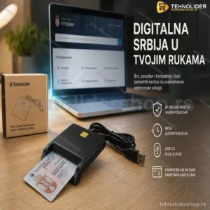 Čitač Smart Kartica USB 2.0 – Lična Karta, Zdravstvena Knjižica i Saobraćajna Dozvola