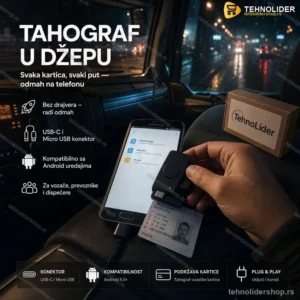 Čitač Tahograf Kartica za Mobilni Telefon – USB-C / Micro USB