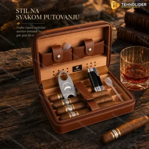 COHIBA putni kožni humidor za cigare — braon
