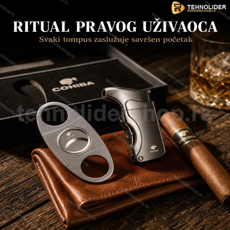 COHIBA SET upaljac brener i sekač noz za tompuse COHIBA SET upaljac brener i sekač noz za tompuse