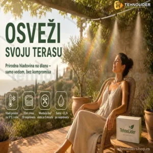 Crevo sa Raspršivačem Vodena Magla 20m – Hlađenje Terase i Bašte