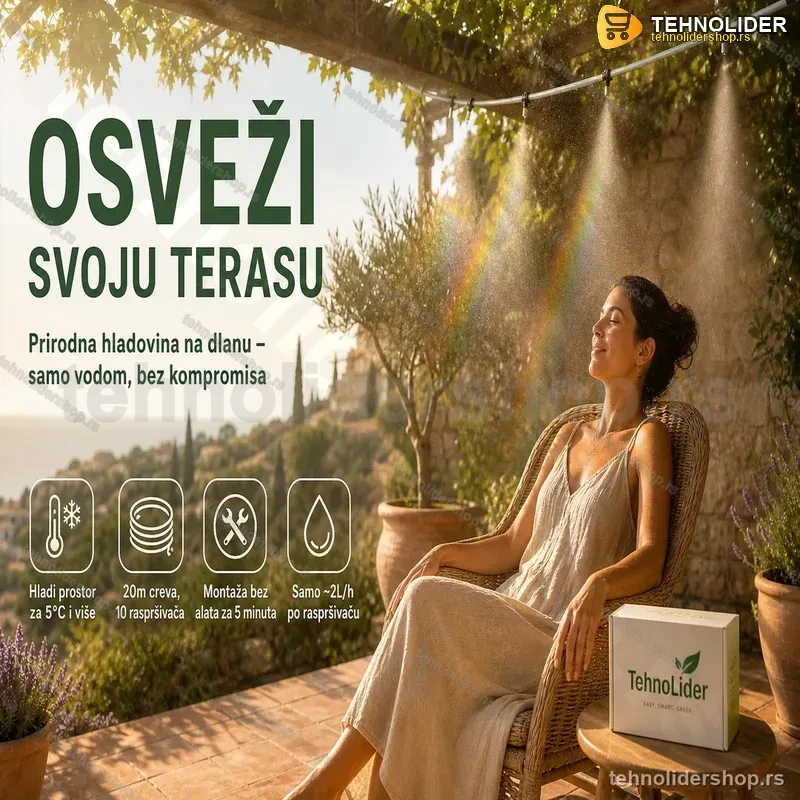 Crevo sa Raspršivačem Vodena Magla 20m – Hlađenje Terase i Bašte Crevo sa Raspršivačem Vodena Magla 20m – Hlađenje Terase i Bašte