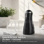 Crni električni irigator za zube i desni