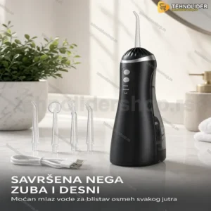 Crni električni irigator za zube i desni