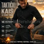 Crni Taktički Kaiš sa Metalnom Kopčom na Brzo Otpuštanje