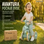 Dečija Guralica Bicikl sa 4 Točka i Zvučnim Efektima