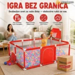 Dečija sigurnosna ogradica za igru – sa košem za basket i golom 230*155*122cm