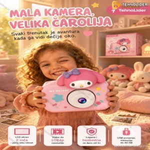 Dečiji digitalni fotoaparat Melody – roze kamera puna čarolije