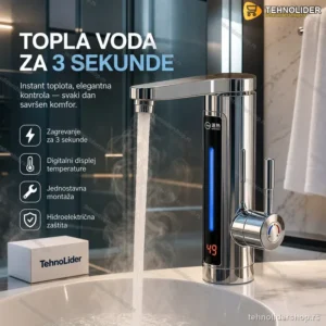 Delimano slavina i protočni bojler sa Displejem Elegant SIVA