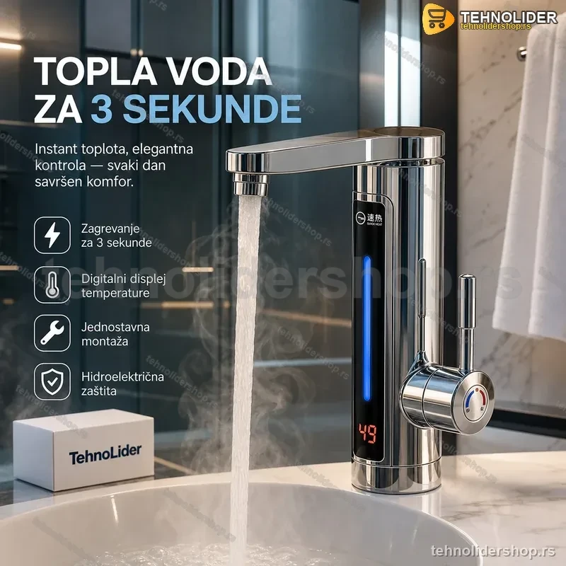 Delimano slavina i protočni bojler sa Displejem Elegant SIVA Delimano slavina i protočni bojler sa Displejem Elegant SIVA