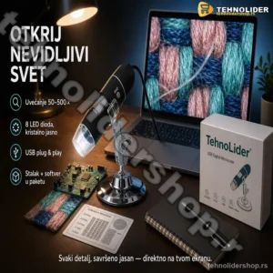 Digitalni Mikroskop USB 50–500× | Kamera za PC, Istraživanje i Edukaciju