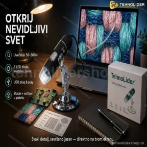 Digitalni Mikroskop USB 50–500× | Kamera za PC, Istraživanje i Edukaciju