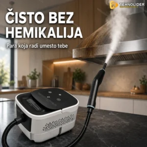 Digitalni paročistač sa 6 brzina i 8 četki — 1500W, para do 105°C