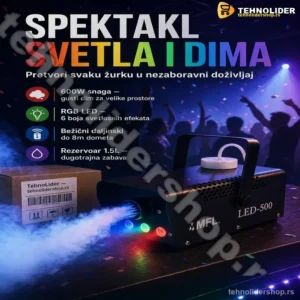 Dim Mašina 600W sa LED Svetlom i Daljinskim Upravljačem