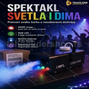 Dim Mašina 600W sa LED Svetlom i Daljinskim Upravljačem