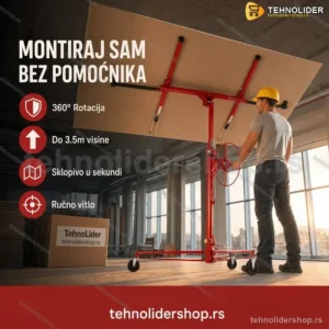 Dizalica za Gipsane Ploče – Podizač Zidnih i Plafonskih Ploča do 3,5 m