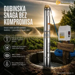Dubinska Pumpa za Bunar sa Kontrolerom – 3HP / 2.2kW