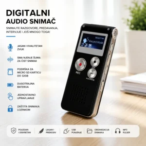 Džepni diktafon sa LCD ekranom i 8GB memorijom