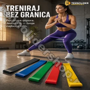 Elastične trake za vežbanje set 5 komada