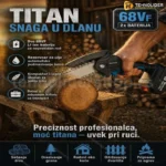 TitanPower elektricna aku ručna testera sa rezervoarom za ulje sa dve baterije Veliki mac