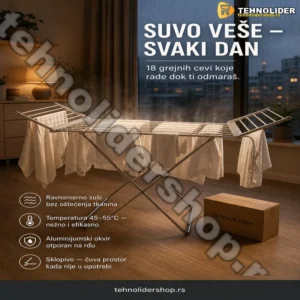 Električna Sušilica za Veš sa 18 Grejnih Cevi — Brzo Sušenje