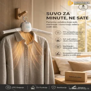 Električna Vešalica za Sušenje Odeće i Obuće – PTC Keramička Tehnologija