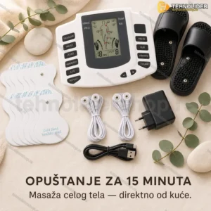 Električni Masažer sa 8 Programa za Noge, Leđa, Vrat i Ruke + Papuče i Elektrode