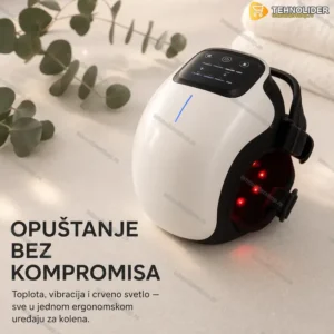 Električni masažer za kolena sa grejanjem i crvenim svetlom – 3 u 1 terapija