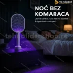 Električni reket protiv komaraca sa UV lampom 3000V — 2u1 reket i automatska lampa