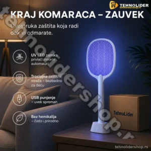 Električni Reket za Komarce sa LED Zamkom – Efikasna Zaštita od Insekata