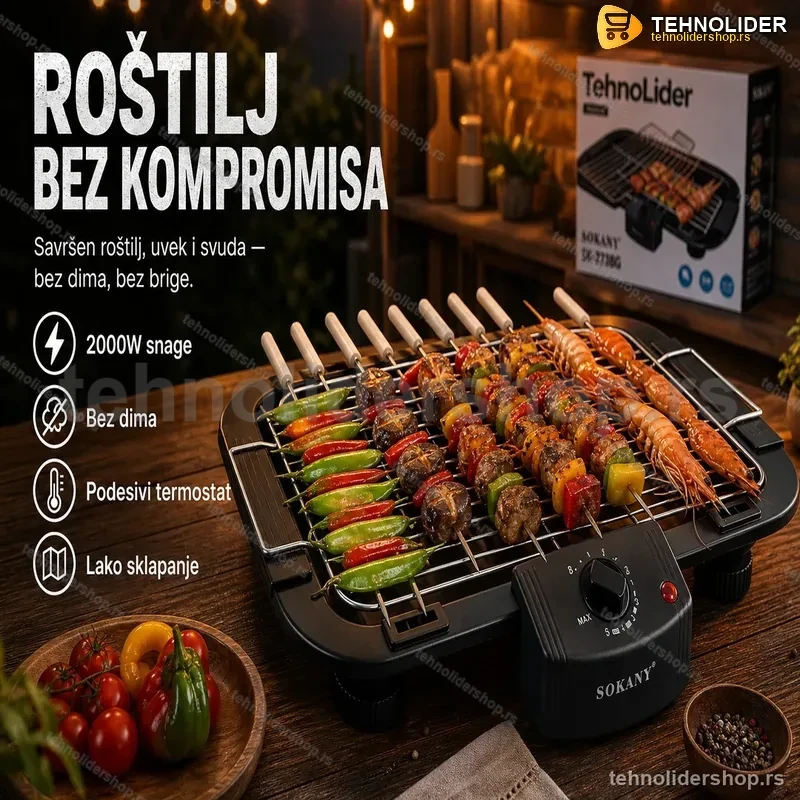 Elektricni roštilj Sokany 2000W Elektricni roštilj Sokany 2000W