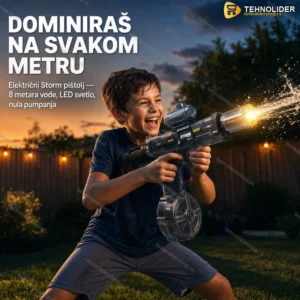 Električni vodeni pištolj Storm sa LED efektima i dometom 8 metara
