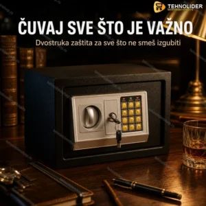 Elektronski Sef sa Dva Ključa – Veliki Kućni i Kancelarijski Sef 35×25×25 cm