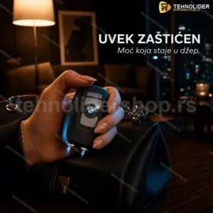 BMW Ključ Elektrošoker za Samoodbranu – Mini Džepni Uređaj sa Sirenom i LED