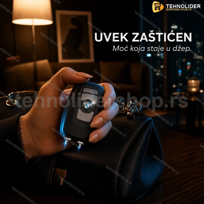 elektrosoker-za-samoodbranu-bmw-kljuc-tehnolidershop BMW Ključ Elektrošoker za Samoodbranu – Mini Džepni Uređaj sa Sirenom i LED